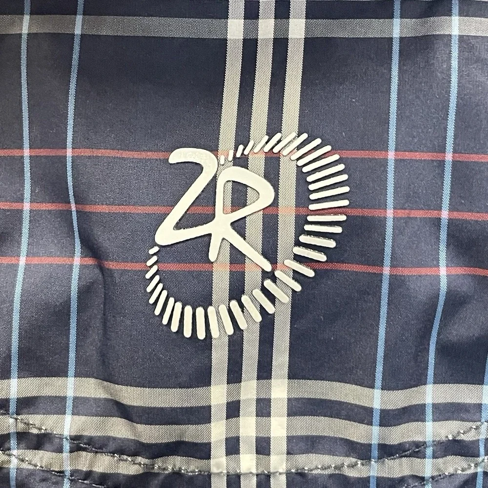 Zero Restriction Mens‎ 2XL Pullover Jacket Navy Plaid Tour Series 1/4 Zip Cinch